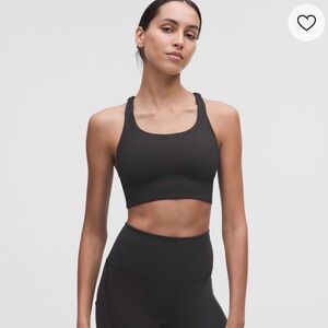 Lululemon Energy Longline Bra, Medium Support, B-D Cups, black, 6
